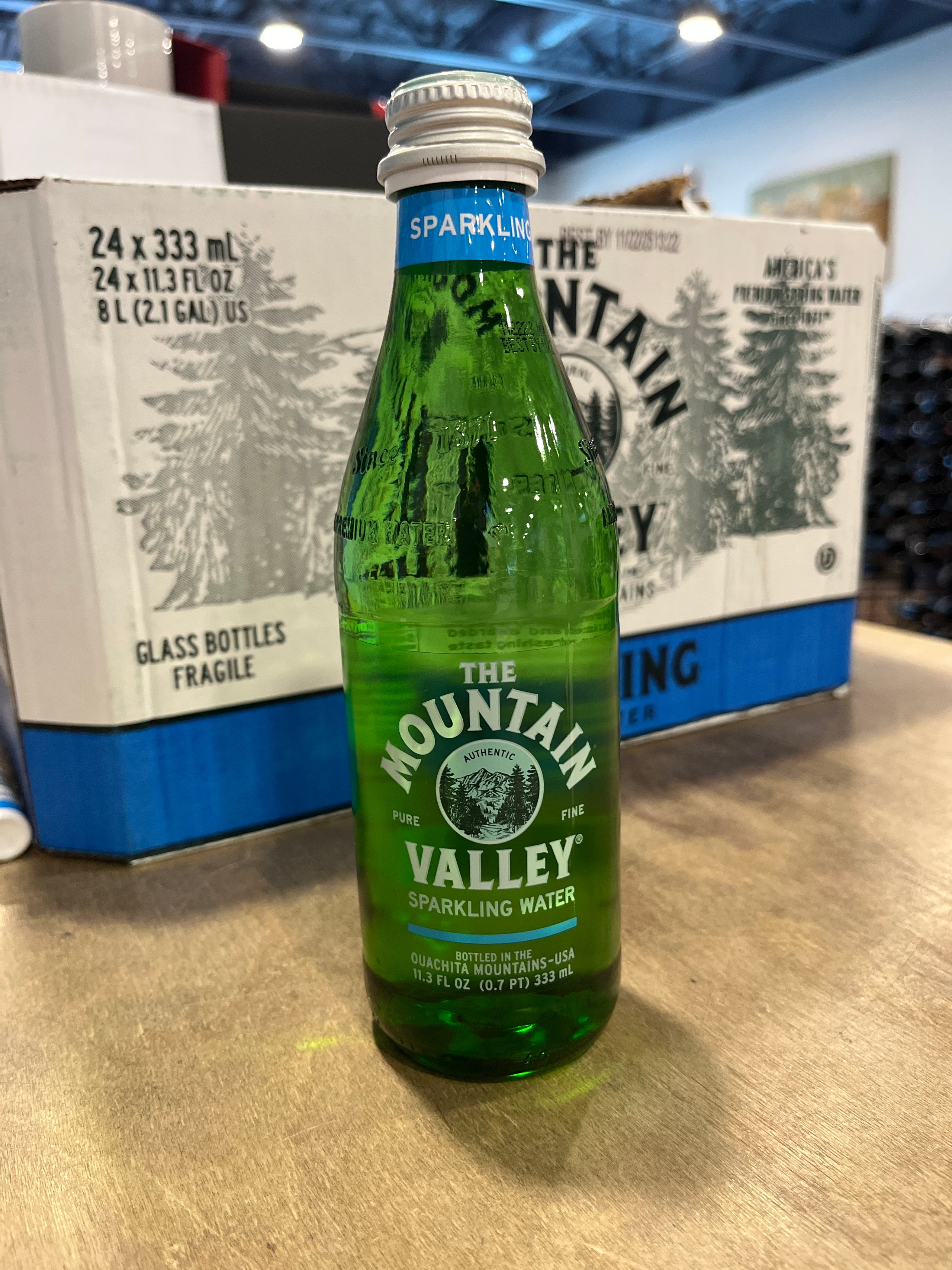 Mountain Valley Sparkling Water, 333 ml Glass Bottles Seagrape Wine Co.